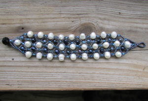 Beaded Black And White Pearl Bracelet