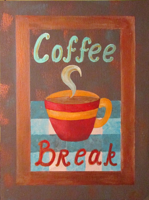 Coffee and Tea Acrylic Painting