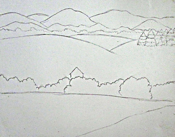 Drawing a rural landscape. | PeakD