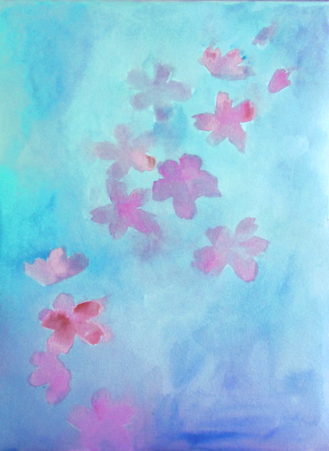 Cherry Blossom Watercolor Painting
