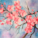 Cherry Blossom Watercolor Painting