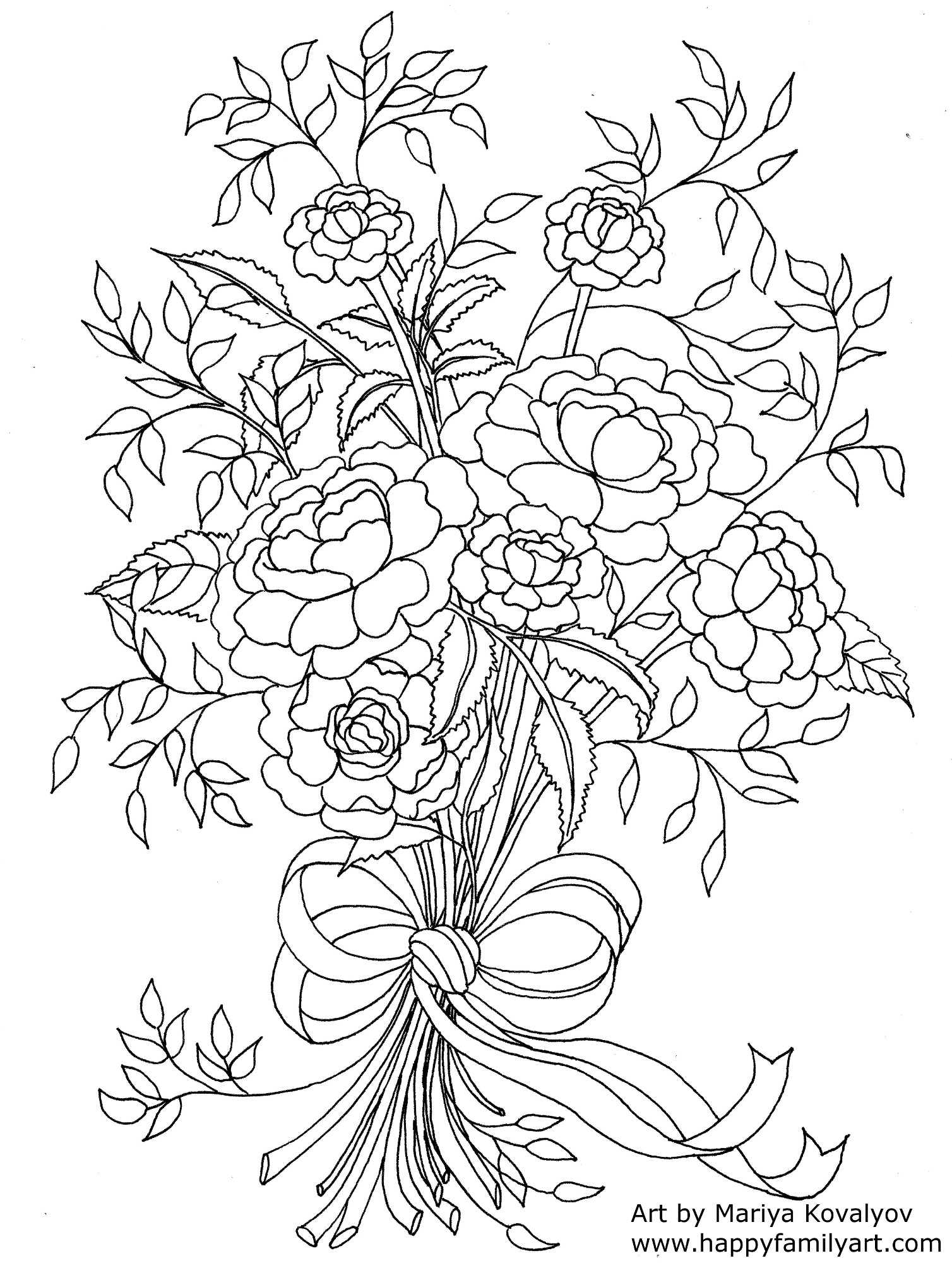 Mothers Day Flowers Coloring Page