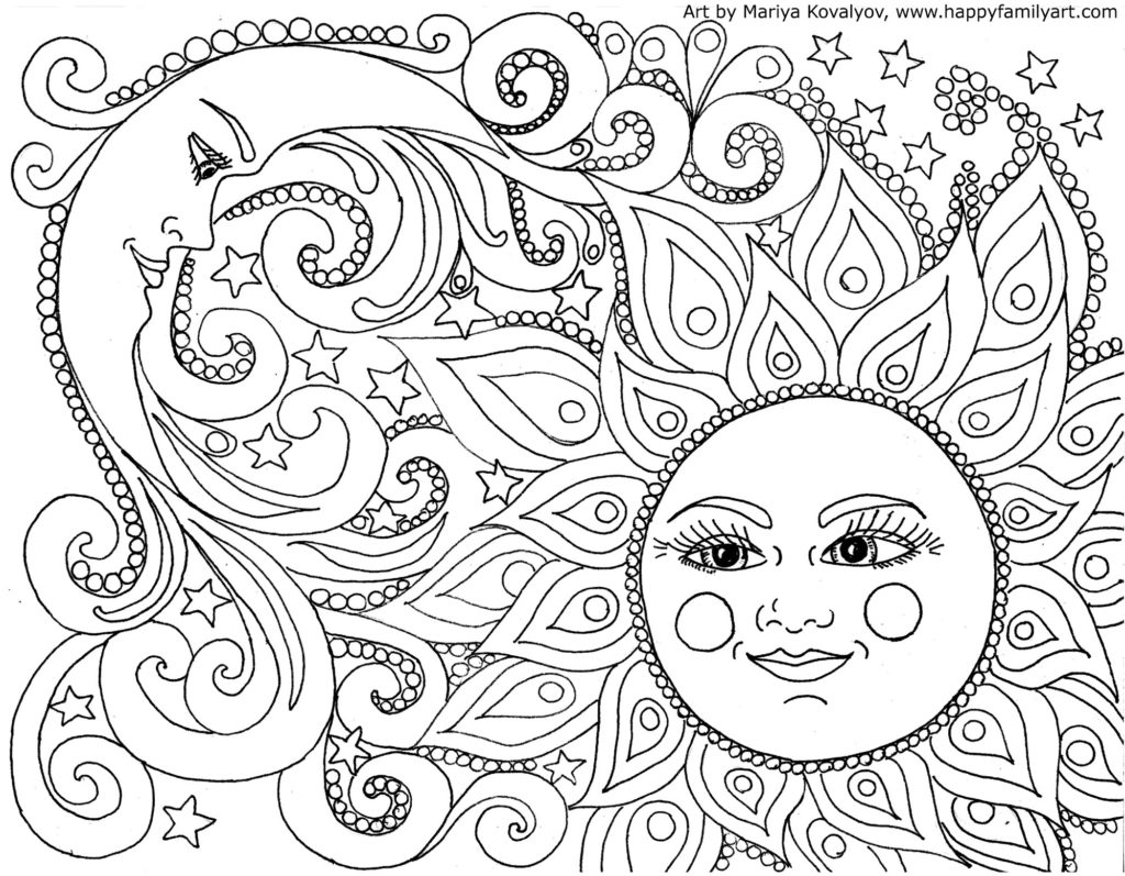 Sun And Moon Coloring Pages