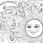 Sun And Moon Coloring Pages Happy Family Art