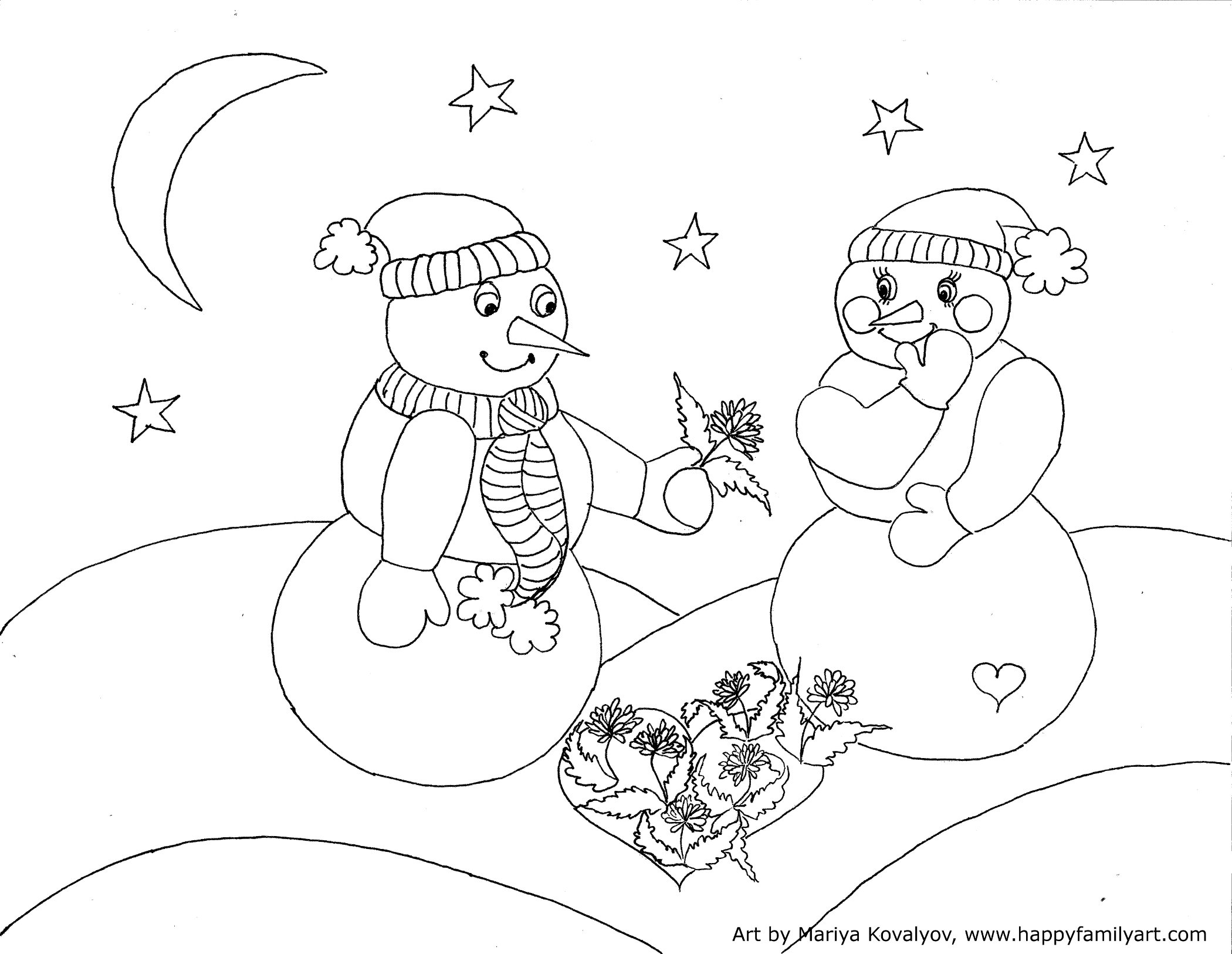 Coloring Pages - Happy Family Art