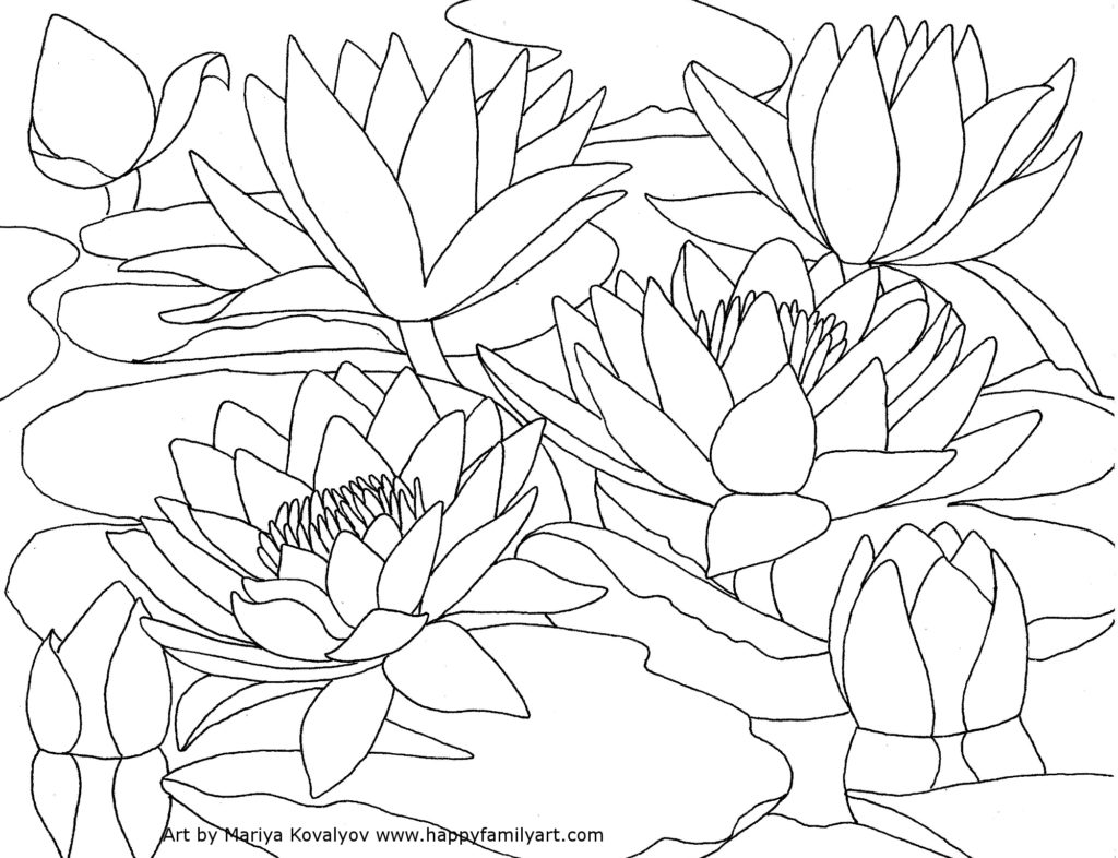 Flower Coloring Pages Fuchsia Water lily