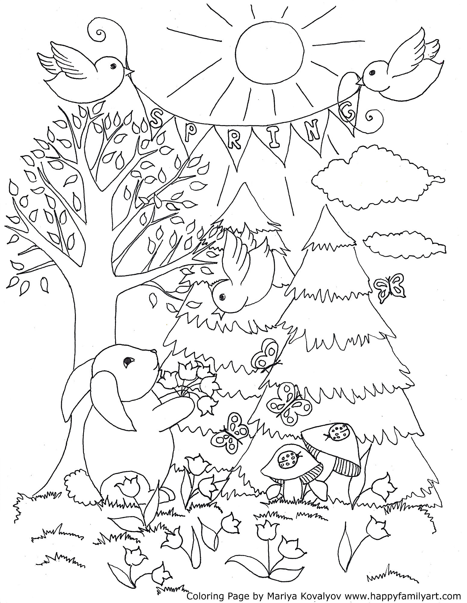 Coloring Pages - Happy Family Art