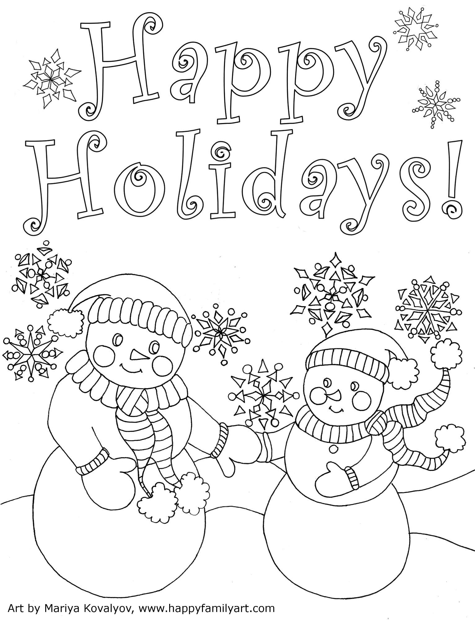 Free Printable Holiday Cards For Kids To Color