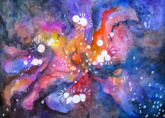 Fun Watercolor Galaxy and Space Paintings