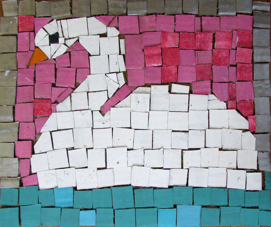 Recycled Mosaic Tiles Art Lesson - Happy Family Art
