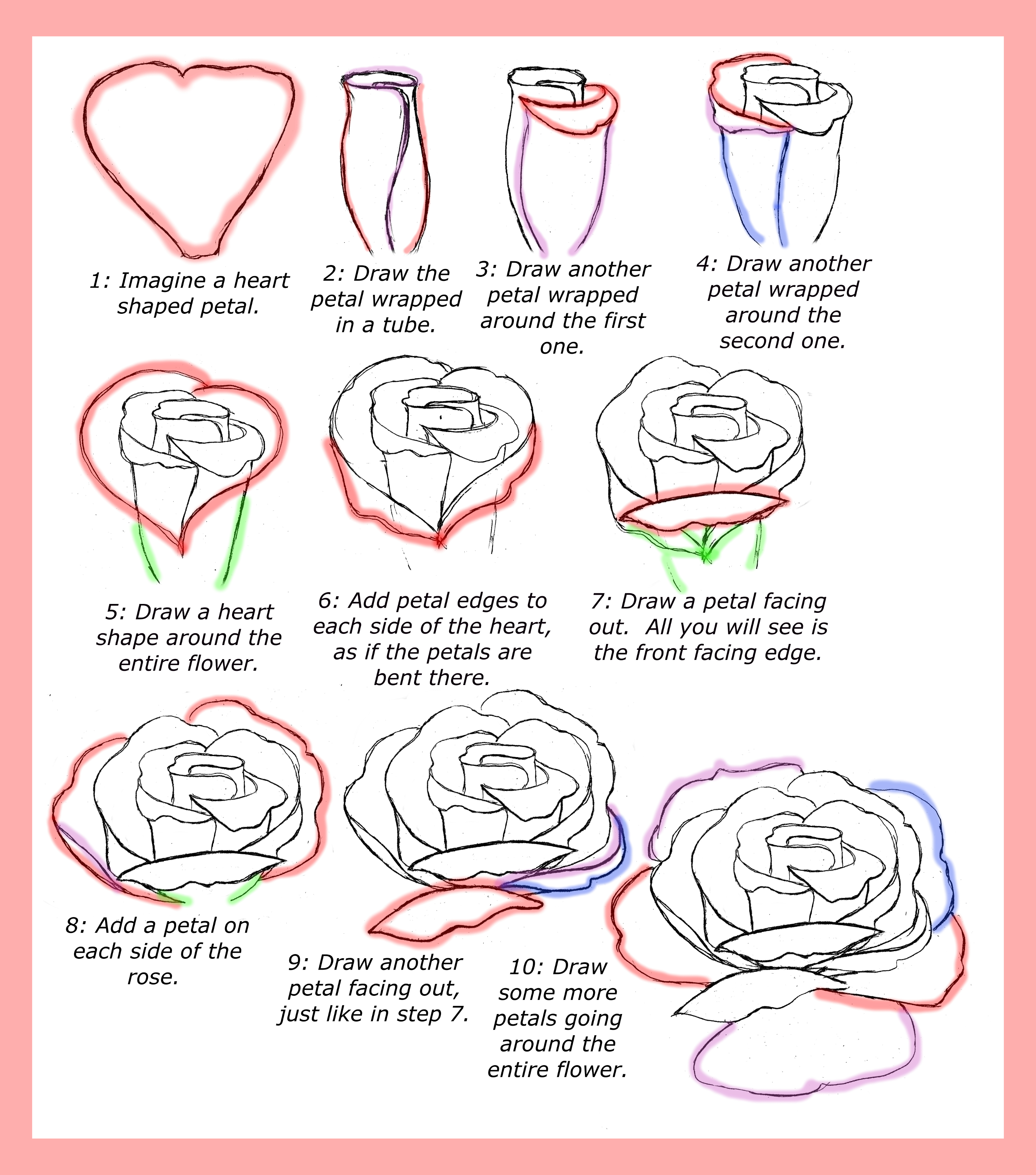 Top 105+ Images how to draw a rose with pencil Updated