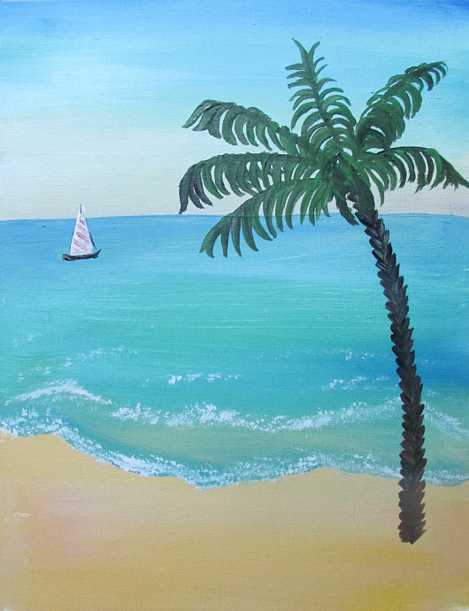 How To Paint a Tropical Beach