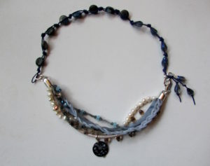 Multi-Strand Leather Necklace and Bracelet