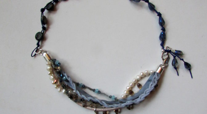 Multi-Strand Leather Necklace and Bracelet