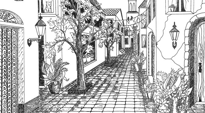 Single Point Perspective Drawing Of A Street Happy Family Art