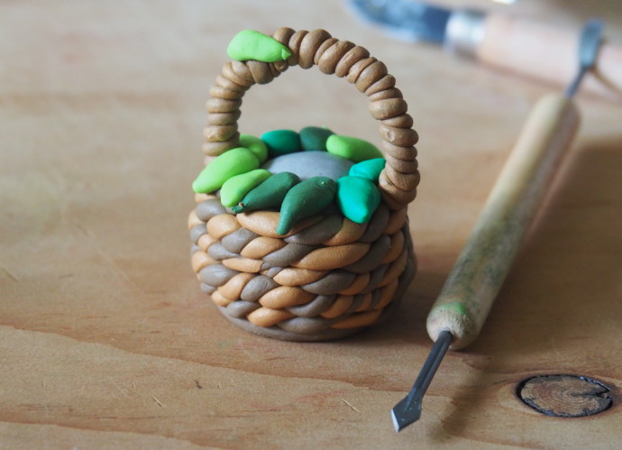 Clay Fairy Garden Creations Basket