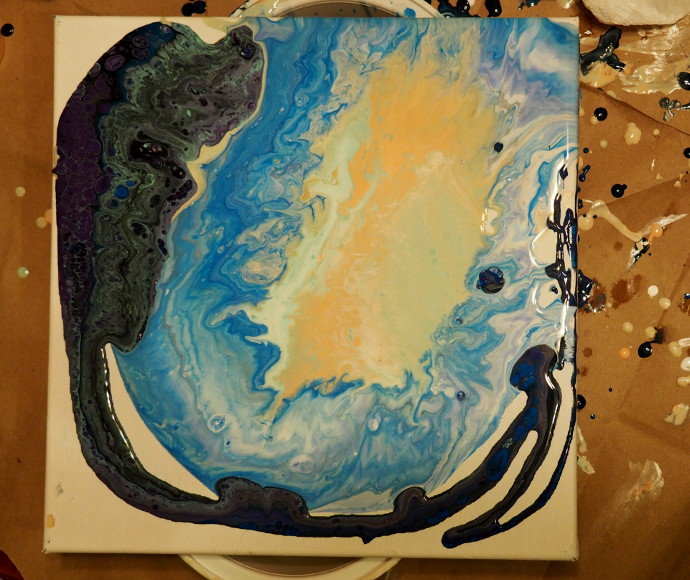 Quick lunchtime pour  floetrol and liquitex flow aid first. :  r/PourPainting