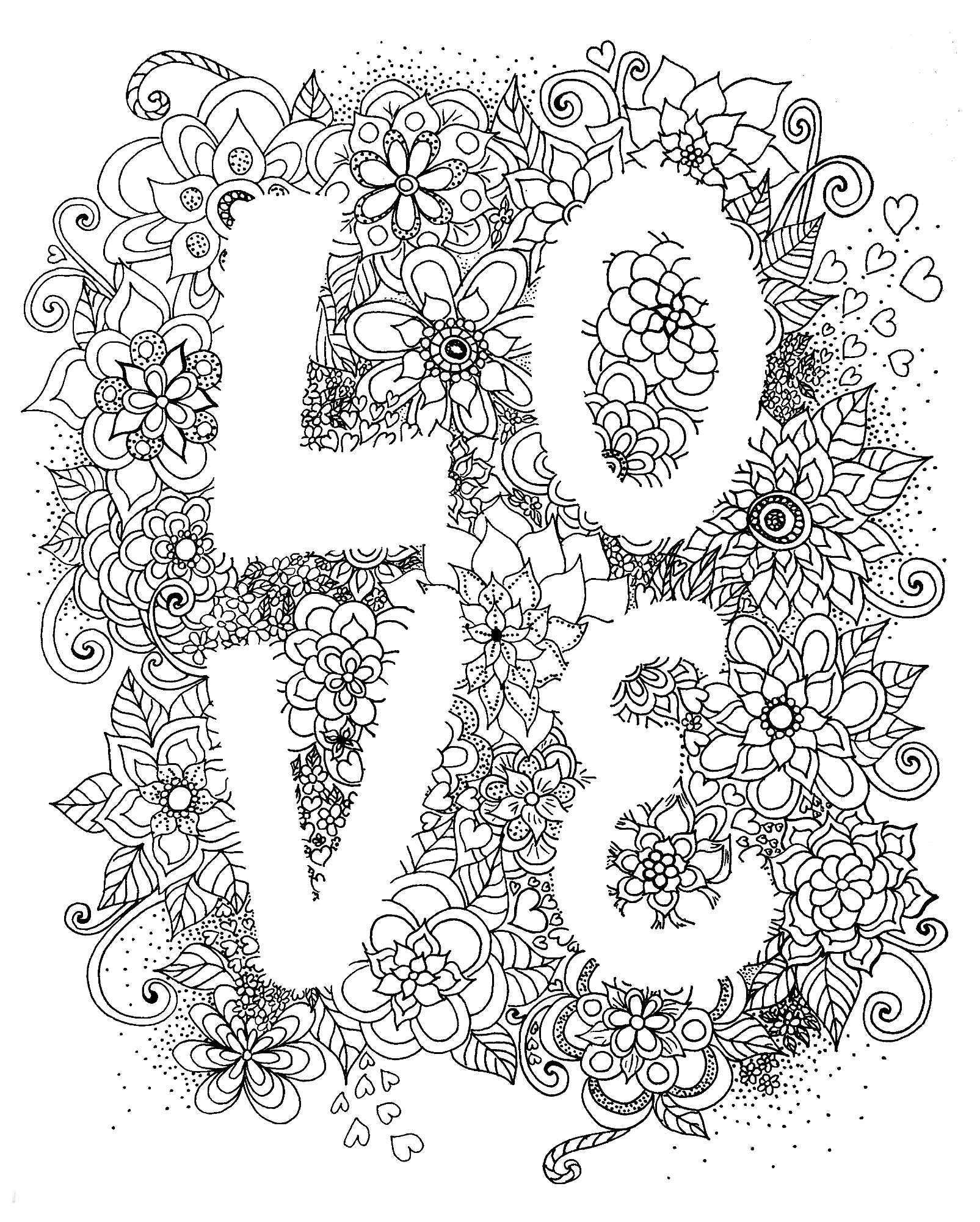 Negative Space Drawing Coloring Page