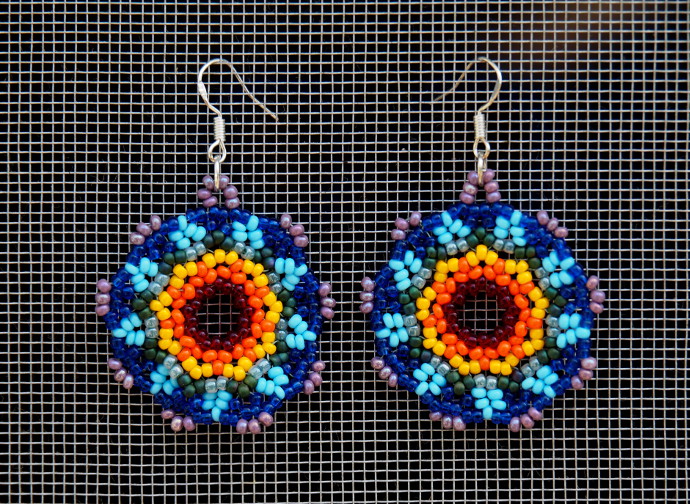 Rainbow Beaded Earrings