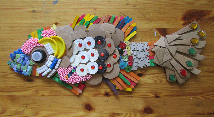 Recycled Sculptures Happy Family Art