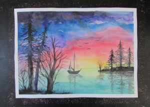 How To Paint a Sunset With Watercolors