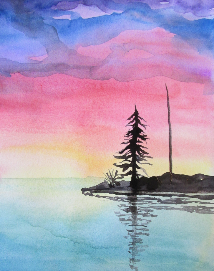 How To Paint a Sunset With Watercolors