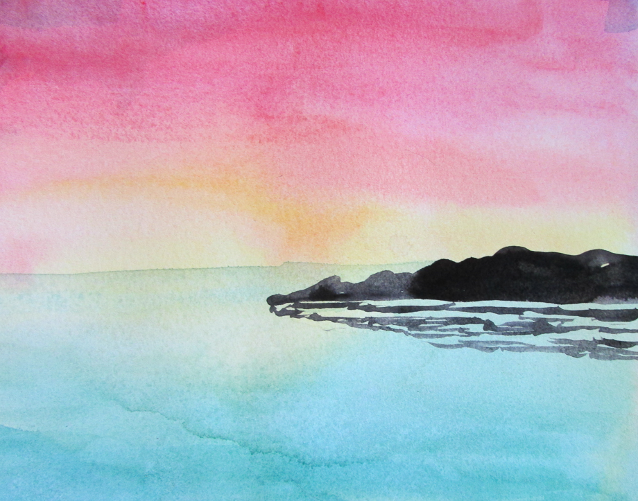 How To Paint a Sunset With Watercolors